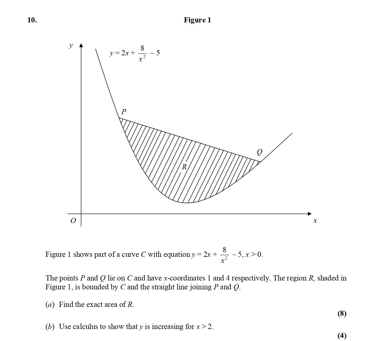 Figure-1-shows-part-of-a-curve-C-with-equation-$y-=-2x^2-+-\frac{8}{x}---5$,-for-$x->-0$-Edexcel-A-Level Maths Pure-Question 2-2016-Paper 4.png